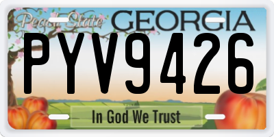 GA license plate PYV9426