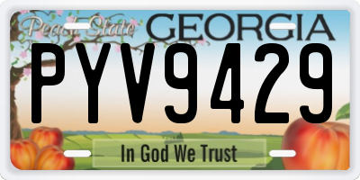 GA license plate PYV9429