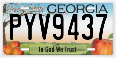 GA license plate PYV9437