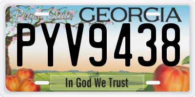 GA license plate PYV9438