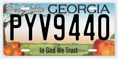 GA license plate PYV9440