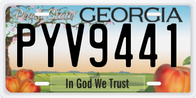 GA license plate PYV9441
