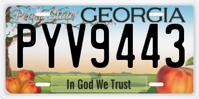 GA license plate PYV9443