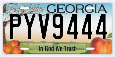 GA license plate PYV9444