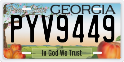 GA license plate PYV9449