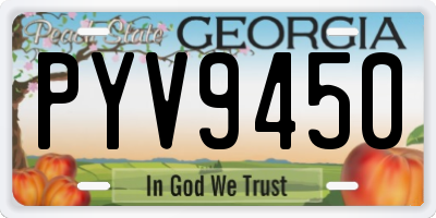 GA license plate PYV9450