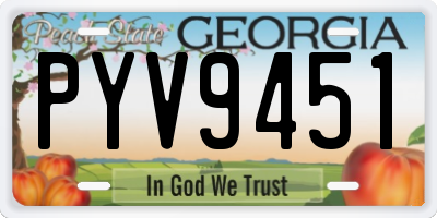 GA license plate PYV9451