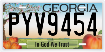 GA license plate PYV9454