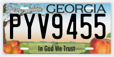 GA license plate PYV9455