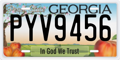 GA license plate PYV9456