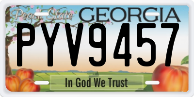 GA license plate PYV9457