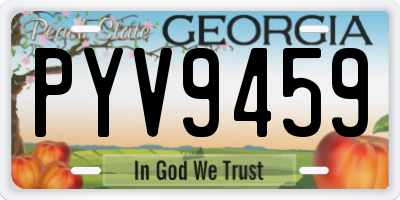 GA license plate PYV9459