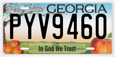 GA license plate PYV9460
