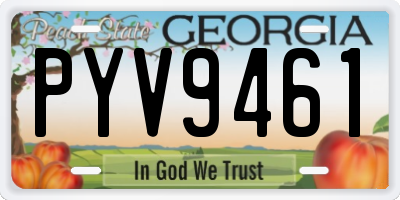 GA license plate PYV9461