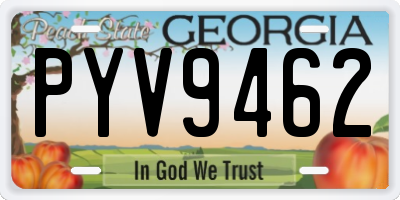 GA license plate PYV9462