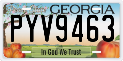 GA license plate PYV9463