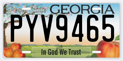 GA license plate PYV9465