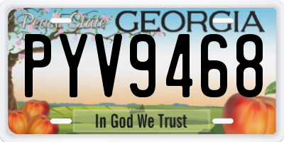 GA license plate PYV9468