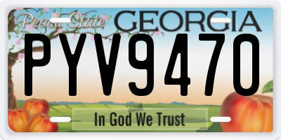 GA license plate PYV9470