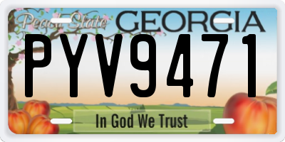 GA license plate PYV9471