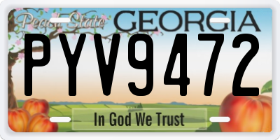 GA license plate PYV9472