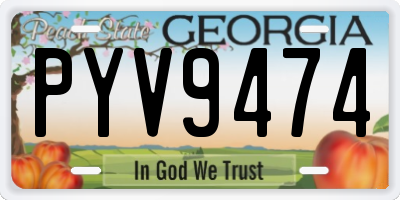 GA license plate PYV9474