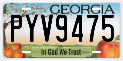 GA license plate PYV9475