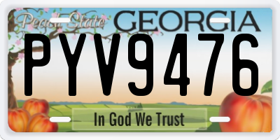 GA license plate PYV9476