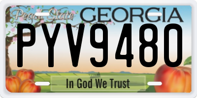 GA license plate PYV9480