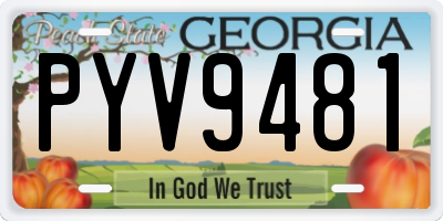 GA license plate PYV9481