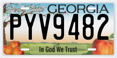 GA license plate PYV9482