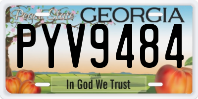 GA license plate PYV9484