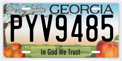 GA license plate PYV9485