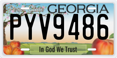 GA license plate PYV9486