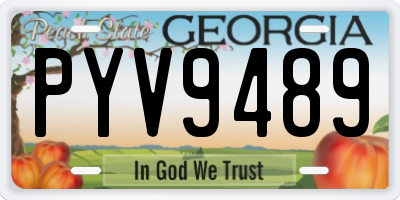 GA license plate PYV9489