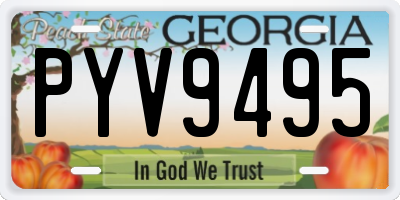 GA license plate PYV9495