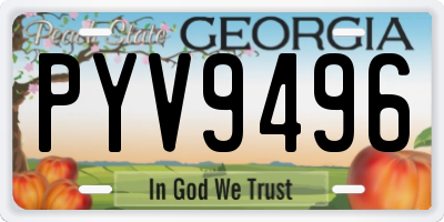 GA license plate PYV9496