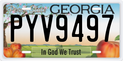 GA license plate PYV9497