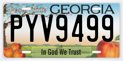 GA license plate PYV9499