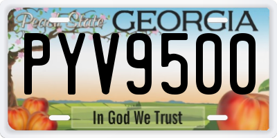 GA license plate PYV9500
