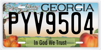 GA license plate PYV9504