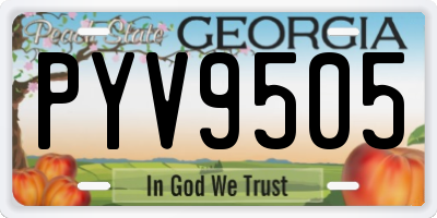 GA license plate PYV9505