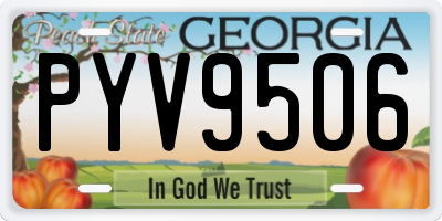 GA license plate PYV9506