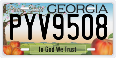 GA license plate PYV9508