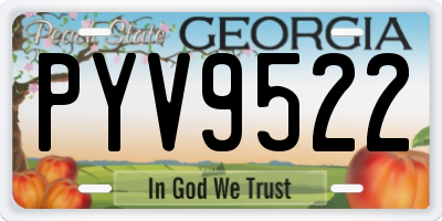 GA license plate PYV9522