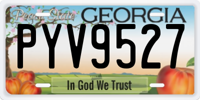 GA license plate PYV9527