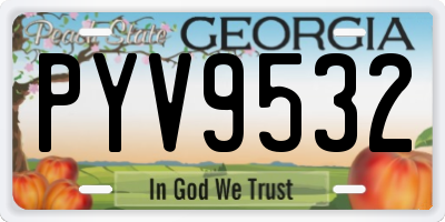 GA license plate PYV9532