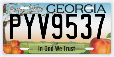 GA license plate PYV9537