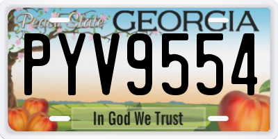 GA license plate PYV9554