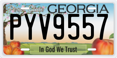 GA license plate PYV9557